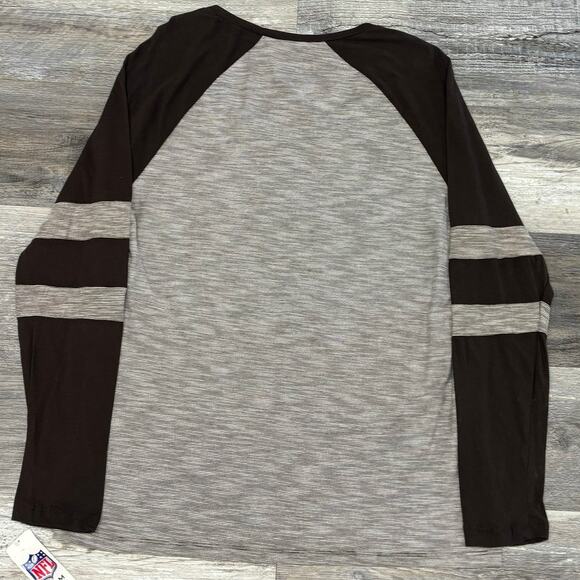 NWT Team Apparel NFL Cleveland Browns Black Womens XL Glittered Spellout T-shirt - Picture 3 of 12